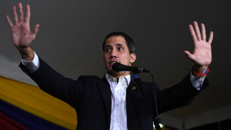 L'opposant vénézuélien Juan Guaido prend la parole à Caracas, le 11 février 2020.