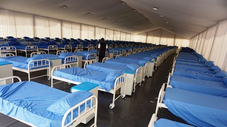 Un centre d'isolement de coronavirus COVID-19 au stade Sani Abacha à Kano, au Nigéria, le 7 avril 2020.