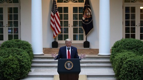 Donald Trump le 14 avril à la Maison Blanche.