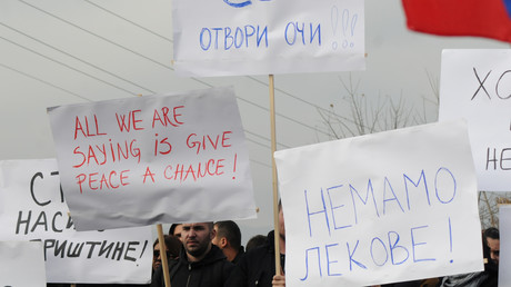 Manifestation au Kosovo en 2018 (image d'illustration).