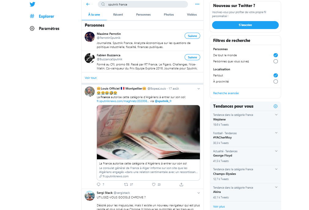 RT France disparaît mystérieusement de la barre de recherche de Twitter