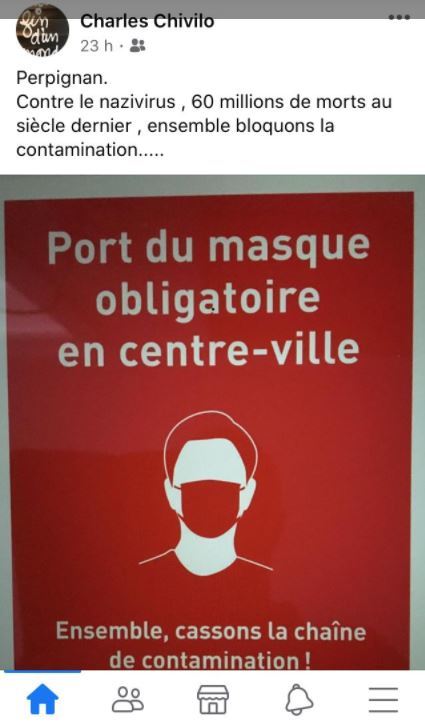 «Nazivirus» : un élu compare le port du masque obligatoire à Perpignan au nazisme