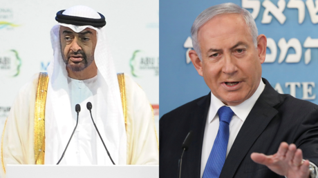 Le prince héritier d'Abou Dabi Mohammed ben Zayed Al Nahyane et le Premier ministre israélien Benjamin Benyamin Netanyahou (image d'illustration).