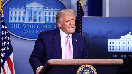 Le président américain Donald Trump prend la parole lors d'une conférence de presse dans la salle de conférence de presse Brady à la Maison Blanche à Washington, Etats-Unis, le 19 août 2020.