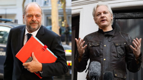 Montage photos : Eric Dupond-Moretti et Julian Assange. (illustration)