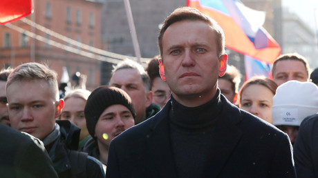 Alexeï Navalny, le 29 février 2020, lors d'une manifestation à Moscou (image d'illustration).