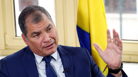 Rafael Correa durant une interview accordée à Reuters le 8 octobre 2019 (image d'illustration).