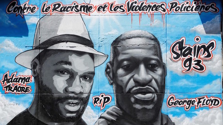 La fresque en hommage à Adama Traoré et George Floyd créée par Collectif Art, le 22 juin 2020 (image d'illustration).