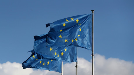 Des drapeaux de l'UE dans le quartier de la Commission européenne à Bruxelles (image d'illustration).