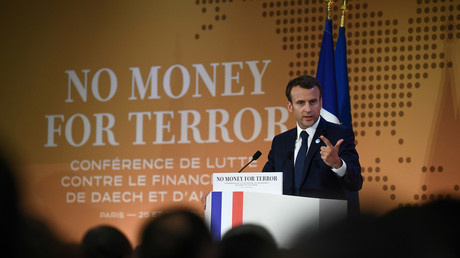 Le président français Emmanuel Macron lors d'une conférence au siège de l'OCDE à Paris, France, le 26 avril 2018 (image d'illustration).