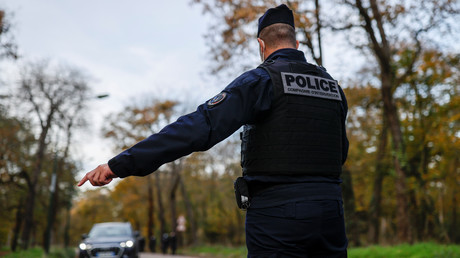 Un policier nationale en plein contrôle de confinement le 14 novembre 2020 au Bois de Boulgone, Paris (image d'illustration).