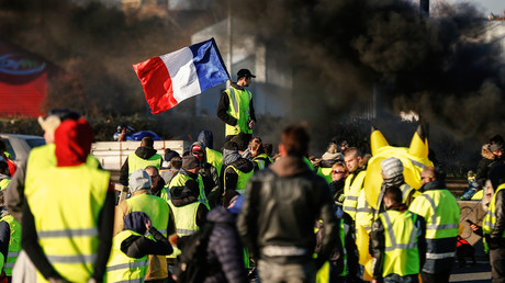 Les Gilets jaunes mobilisés a Caen (Normandie) le 18 novembre 2018