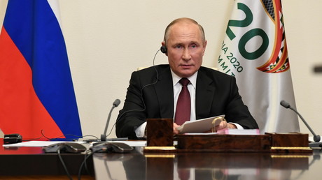 Vladimir Poutine lors du sommet virtuel du G20.