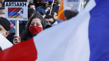 Une manifestation de soutien au Haut-Karabagh (Artsakh) devant l'Assemblée nationale, à Paris, le 13 octobre 2020 (image d'illustration).