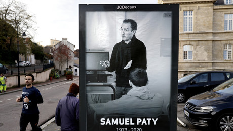 Affichage en mémoire de Samuel Paty à Conflans-Sainte-Honorine (Yvelines) le 2 novembre 2020 (image d'illustration).