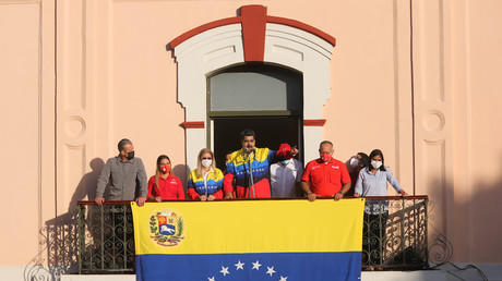 Nicolas Maduro commémore le 63e anniversaire de l'insurrection populaire de 1958, au Palais Miraflores à Caracas (Venezuela), le 23 janvier 2021.