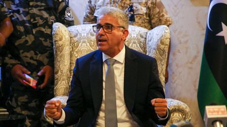 Fathi Bachagha en août 2020 à l'aéroport de Mitiga, à l'Est de Tripoli, le 29 août 2020.