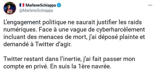Cible de «raids numériques», Marlène Schiappa porte plainte et passe son compte Twitter en privé