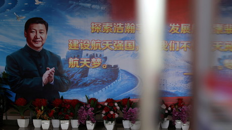 Une image murale du président chinois Xi Jinping au Centre de lancement spatial de Wenchang, dans la province de Hainan, en Chine (image d'illustration).