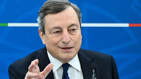 Mario Draghi lors d'une conférence de presse à Rome, en Italie, le 19 mars 2021 (image d'illustration).