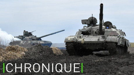 Les forces ukrainiennes menant des exercices près de la Crimée, le 14 avril 2021.