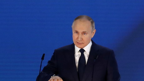Vladimir Poutine lors du discours annuel devant le Parlement russe (image d'illustration).