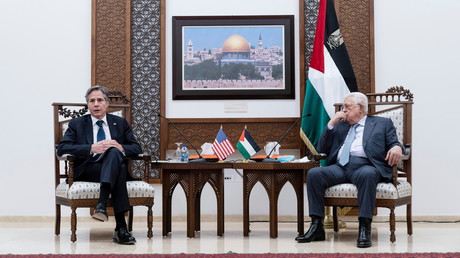 Le secrétaire d'Etat américain Antony Blinken rencontre le président de l'Autorité palestinienne Mahmoud Abbas à Ramallah le 25 mai 2021.