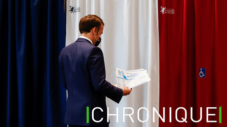 Emmanuel Macron votant aux élections régionales et départementales (illustration).
