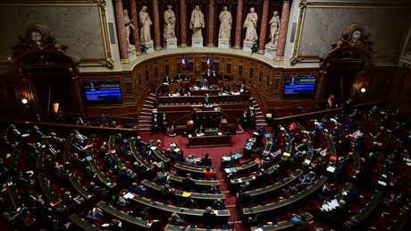 L'hémicycle du Sénat le 1er avril 2021.
