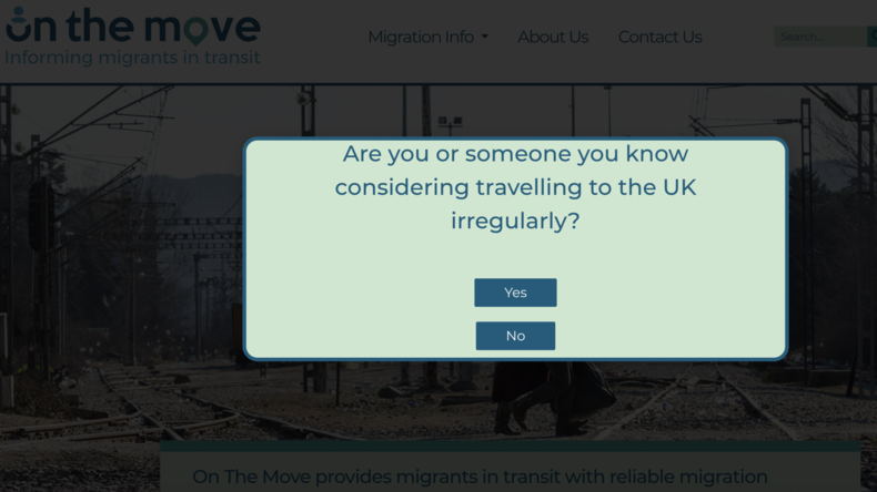Le gouvernement britannique a-t-il créé un faux site internet destiné aux migrants illégaux ?