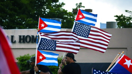 Manifestation contre le gouvernement cubain à Miami, le 12 juillet 2021.