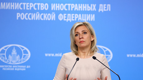 La porte-parole de la diplomatie russe Maria Zakharova s'exprime lors d'une conférence de presse en avril 2021 (image d'illustration).