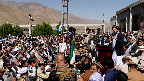 Ahmad Massoud, fils du commandant Massoud, s'adresse à des partisans à Bazarak, dans la province du Panchir, en Afghanistan, le 5 septembre 2019 (image d'illustration).
