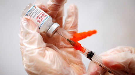 Le vaccin Moderna contre le Covid-19 dans un site de vaccination à Manhattan à New York, Etats-Unis, le 29 janvier 2021.