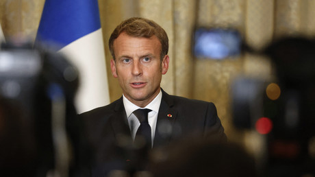 Emmanuel Macron en conférence de presse en Irak le 28 août 2021