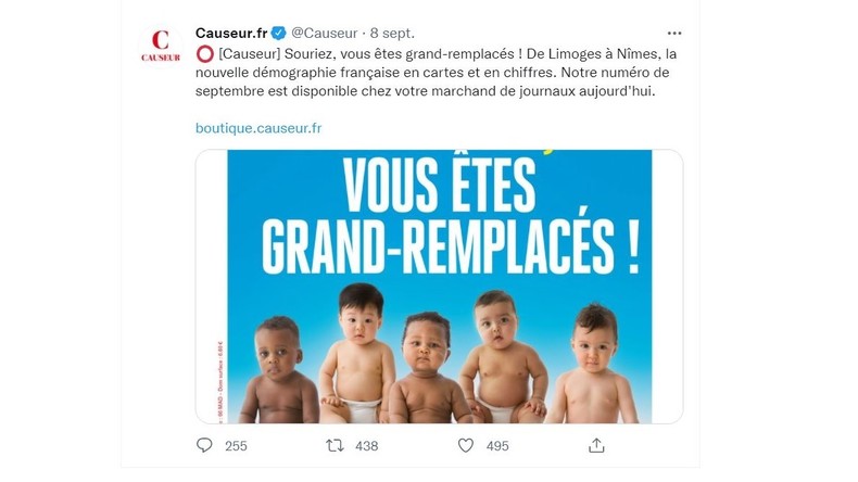 «Théorie complotiste du grand remplacement» : le gouvernement signale Causeur à la justice