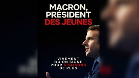 La nouvelle affiche que s'apprêteraient à placarder les Jeunes avec Macron.