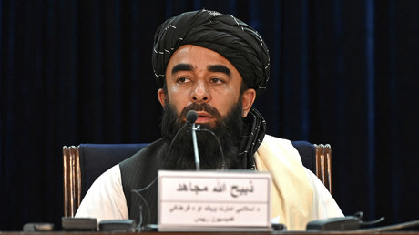 Le porte-parole des Taliban Zabihullah Mujahid lors d'une conférence de presse à Kaboul, le 6 septembre 2021.