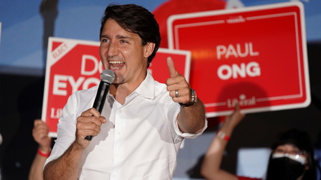 Justin Trudeau lors d'une réunion publique à Winnipeg, le 19 septembre 2021 (image d'illustration).