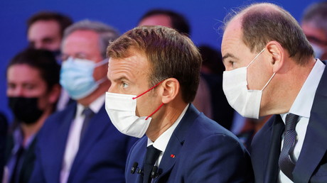 Jean Castex et Emmanuel Macron le 12 octobre 2020 lors la conférence 