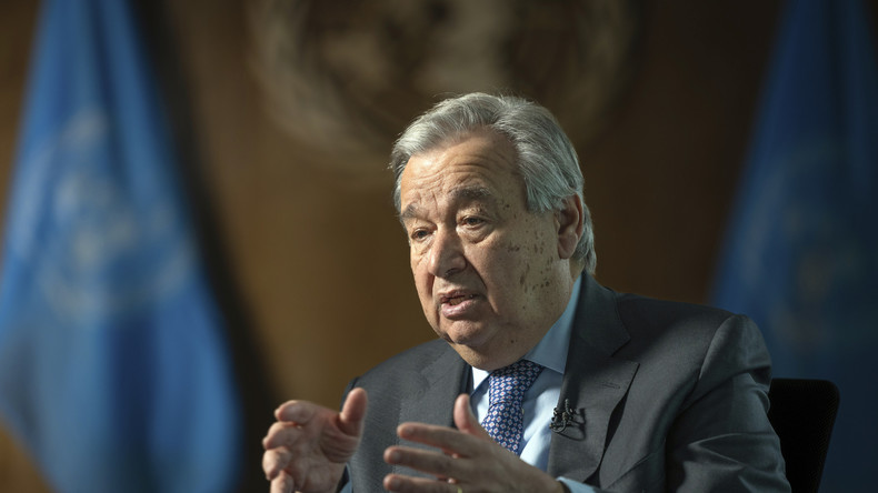 Antonio Guterres, au siège de l'ONU à New York le 20 janvier 2022