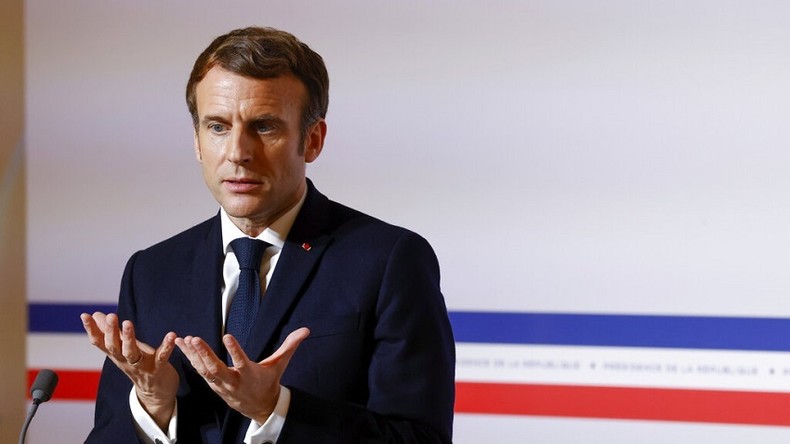 Emmanuel Macron lors de la présentation des vœux, le 11 janvier 2022