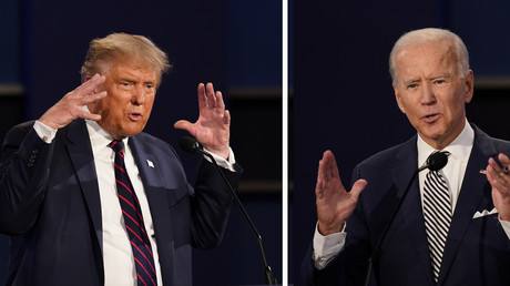 Trump et Biden lors du débat télévisé qui les opposèrent le 20 septembre 2020 (image d'illustration).