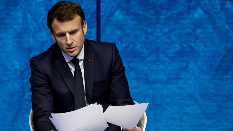 Le président français Emmanuel Macron à Brest, en Bretagne, le 11 février 2022 (image d'illustration).