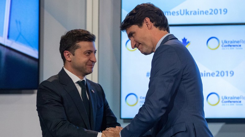 Volodymyr Zelensky et Justin Trudeau