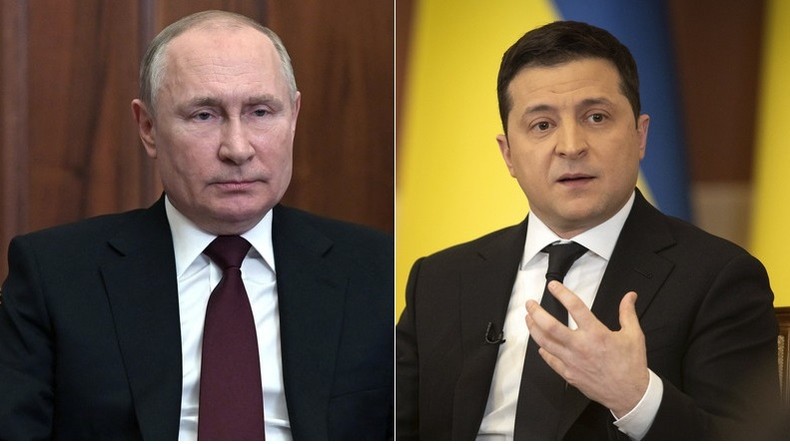 Vladimir Poutine et Volodymyr Zelensky