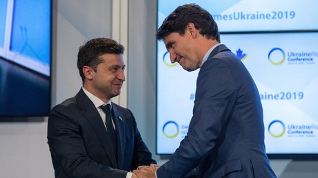 Volodymyr Zelensky et Justin Trudeau à Toronto, le 2 juillet 2019 (image d'illustration).