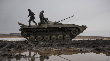 Exercice militaire ukrainien près de Donetsk, le 10 février 2022 (illustration).