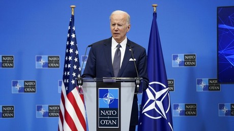 Le président américain Joseph Biden lors d'une conférence de presse au siège de l'OTAN, le 24 mars 2022 (image d'illustration).