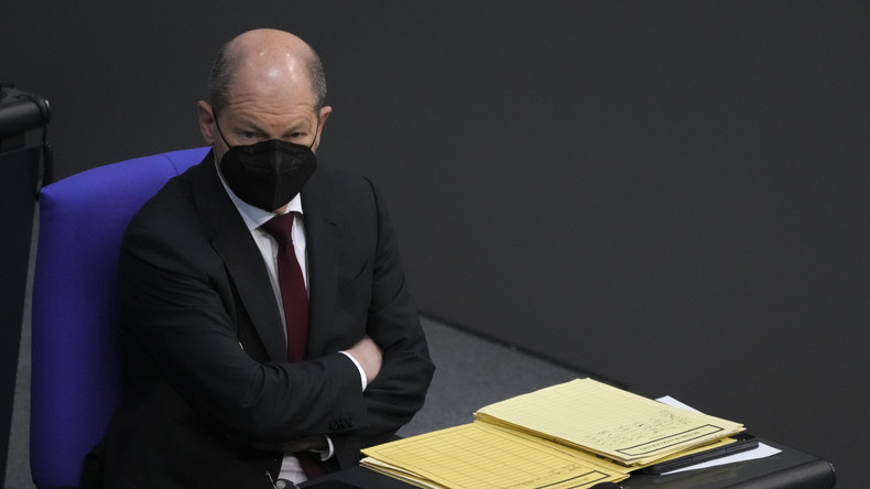 Olaf Scholz, le 7 avril au Bundestag